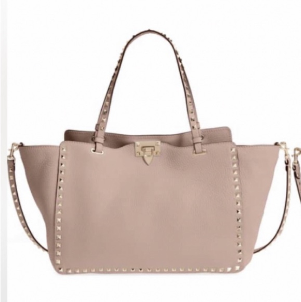 Valentino Nude/blush rock stud tote